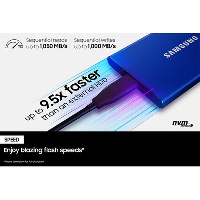 SAMSUNG MU-PC1T0H/AM Portable SSD T7 1TB USB 3.2 External Storage