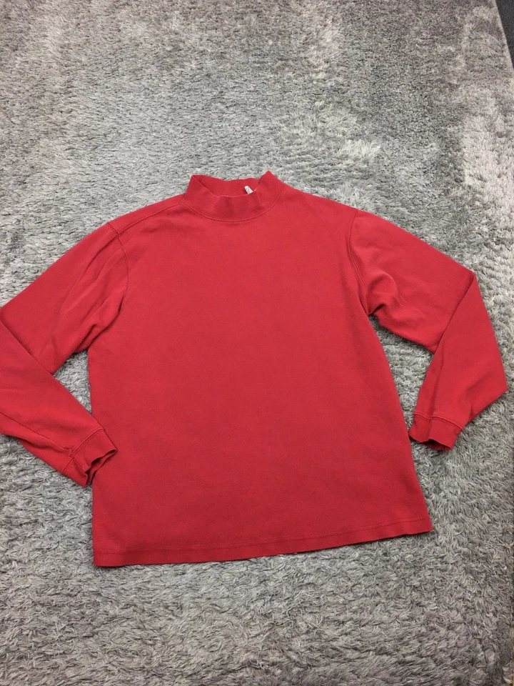 Covington Mock Neck Shirt Mens Size Large Red Long Sleeve Cotton - Image 2 of 4