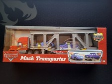 Disney Pixar Cars Mack Transporter with Sally and Doc Hudson Flip Down Ramp! NEW