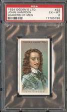 1924 OGDENS LEADERS OF MEN #22 JOHN HAMPDEN PSA 6 *DS15752