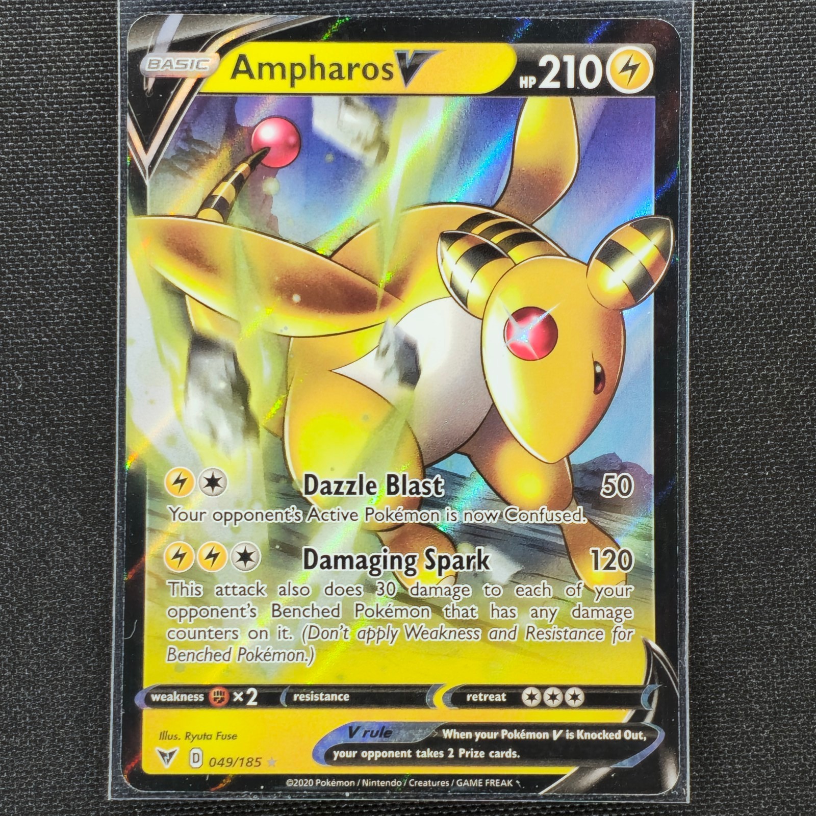 Ampharos V - 049/185 - Ultra Rare - Vivid Voltage - Pokemon Card - NM/M