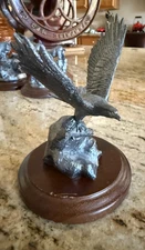 Michael Ricker Pewter Artist Signed Rocky Mountain EAGLE RON FIGURINE on Base