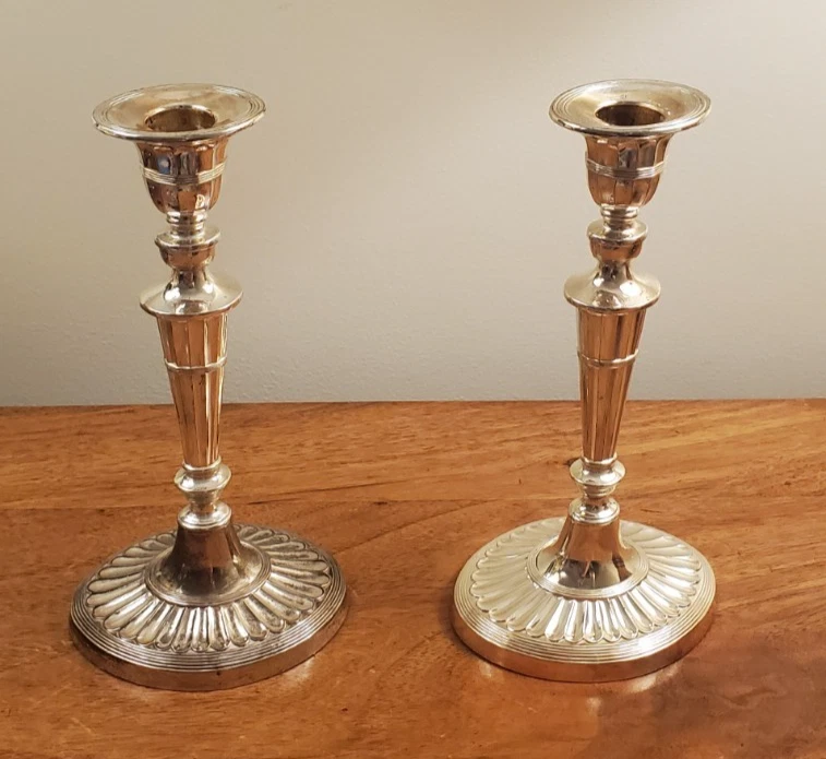 Pair of Vintage Gorham Newport Silverplate Tall Candlesticks c. 1950's 9 Inch - Image 2 of 4