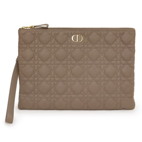 Christian Dior Caro Daily Pouch Calfskin Brown Women's Luxury Pre-owned From Jap