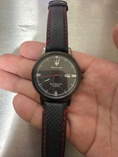 Ottimo Orologio Uomo Maserati Nero × Punto Rosso