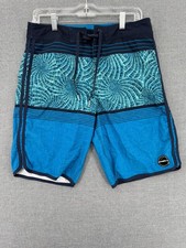 O'Neill Board Beach Shorts Mens 30 10" Blue Colorblock Swim Trunks Pocket