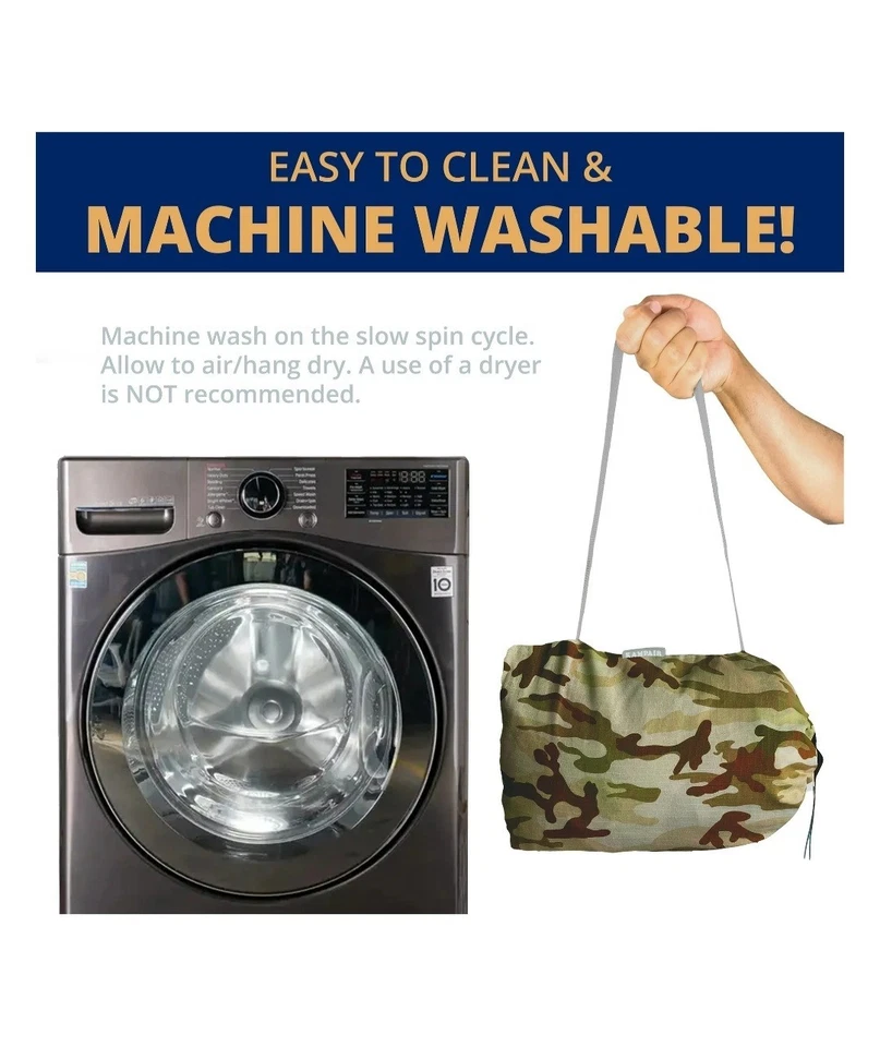 Портативный надувной матрас для кемпинга Kampair, толщина 4,75 и длина 30 дюймов, КАМУФЛЯЖНЫЙ ЗЕЛЕНЫЙ - Изображение 4 из 4