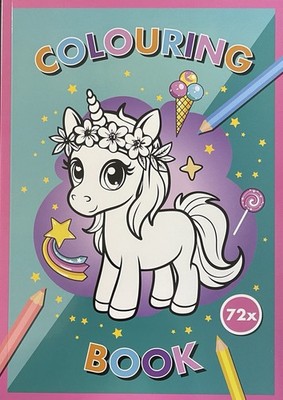 Kinder Malbuch / Colouring Book ''Einhorn'' 72 x Malvorlagen DIN A4
