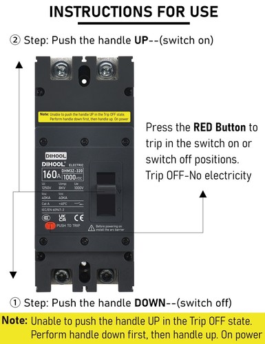 DC Molded Case Circuit Breaker Disconnect Switch 2 poles 100A~630A 1000V/1500V - Picture 49 of 74