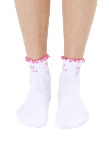 Calcetines tobilleros para mujer con agarre inferior rosa volantes Pilates Princesa Living Royal nuevos - Imagen 4 de 4