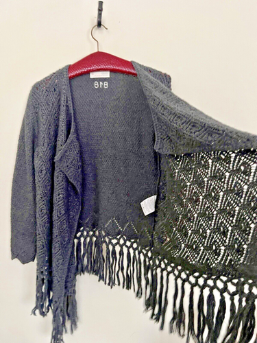 Odd Molly Grey Very Soft Baby Alpaca Cardigan With Tassels Size 0 Will Fit S New