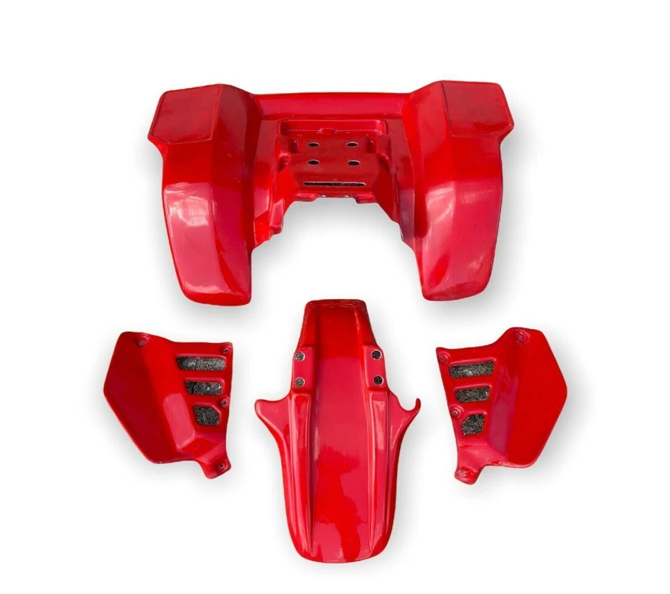 NEW HONDA ATC250R 86 PLASTIC RED FRONT, SIDE AND REAR FENDER SET TPO PLASTICS - Image 2 of 3