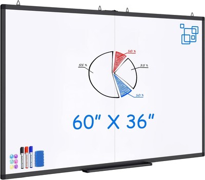 Large Magnetic Whiteboard, maxtek 60 x 36 Magnetic Dry Erase Board Foldable