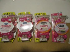 total 15 counts Schick Quattro For Women Raspberry Rain Disposable Razor