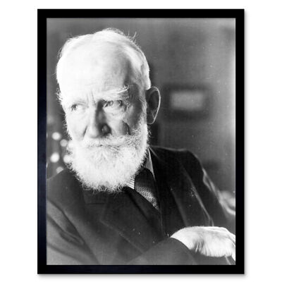 Portrait irischer Dramatiker George Bernard Shaw Foto Wandkunstdruck gerahmt 12x16