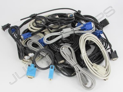 Großbau Posten 20 x Neu Gemischte Länge/Farbe/Marke VGA Stecker Kabel Kabel
