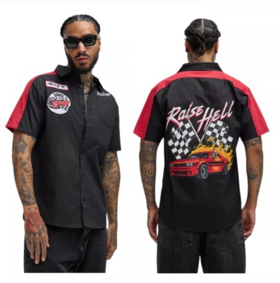 【CHALLENGER × MAGIC NUMBER】TC WORK SHIRT Dodge SRT Mechanic Button Down Work Crew Pit Shirt Black Men's XXL