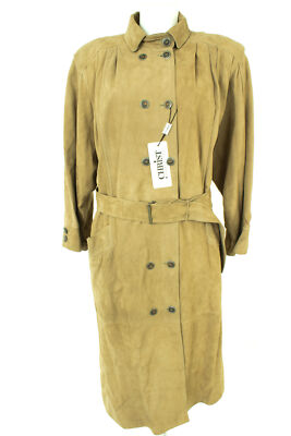 CHRIST Ledermantel Mantel Coat Leder Damen DE 40 in Beigebraun