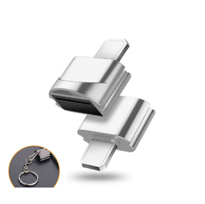 Silver TF Card Reader Mobile Phone IOS OTG Adapter Mini Card Reader For Iphone