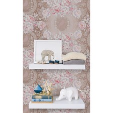White roses Non-woven wallpaper gray and white Home wall mural temporary