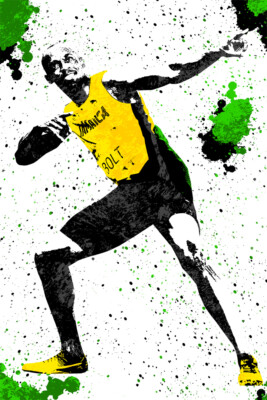 Usain Bolt Jamaica Sprinter Art Wall Indoor Room Outdoor Poster - POSTER 20x30