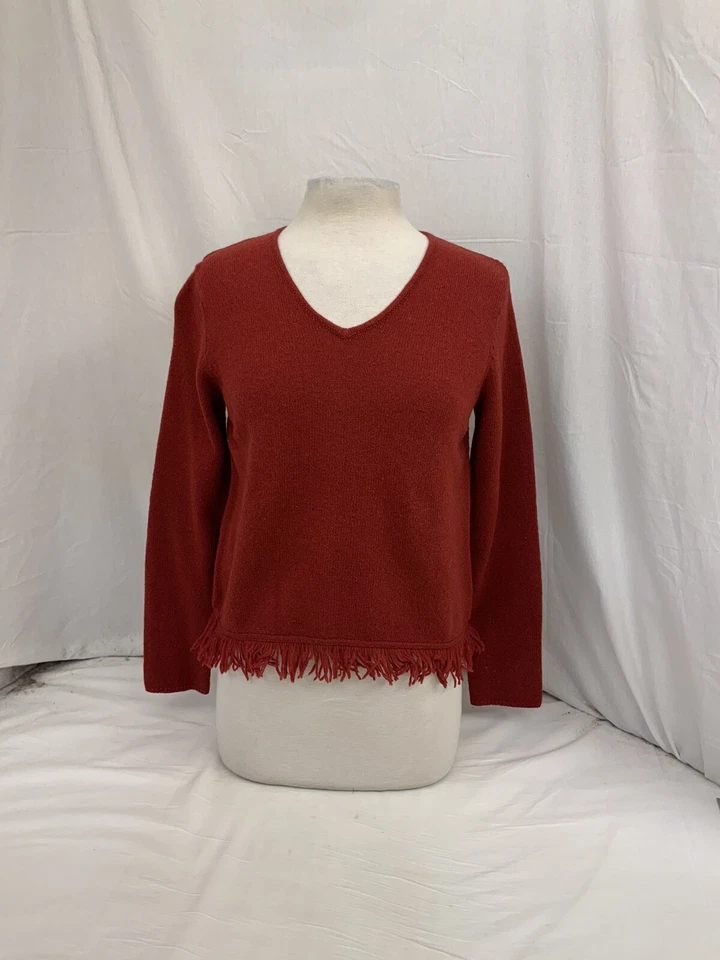 Suéter Eddie Bauer PS Cárdigan Rojo 100% Lana Manga Larga YGI N2-179 Foto 2 de 4