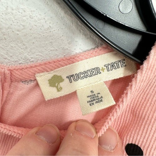 Tucker + Tate Size 5 Pink Tiered Polka Dot Corduroy Dress Casual Adorable NWT - Picture 2 of 7