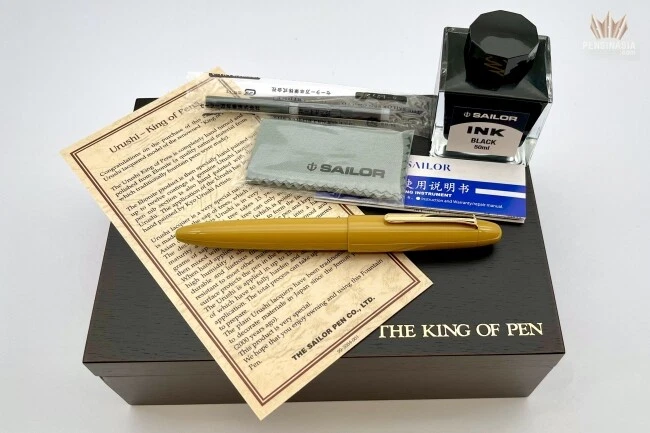 SAILOR KING OF PEN (KOP) URUSHI AMARILLO CON RIBETE DORADO PLUMA ESTILOGRÁFICA ¡ATRACTIVA! Foto 3 de 4