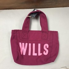 Jack Wills Plum Bag Navy Pink Stripe Lining 100% Cotton Canvas Smaller Tote Bag