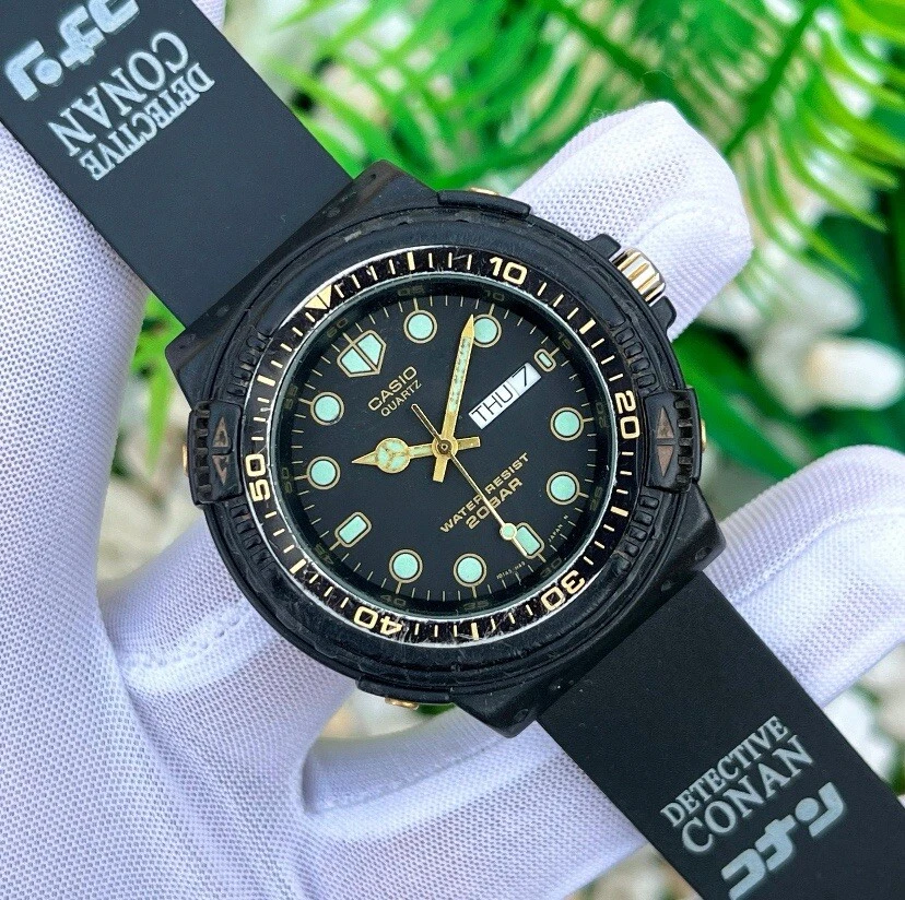 Reloj de Cuarzo Hombre Casio Vintage Negro Envuelto Buzo 20 Bar MRD-201W Mod. 709 Foto 4 de 4