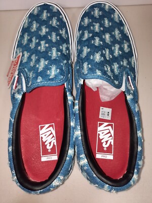Vans Slip-on Pro X Supreme Blue Hole Punch Denim Size 13 | eBay