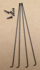 Bicycle Spokes 14g Stainless Steel Black with Nipples Various Sizes 1 = 4 Spokes