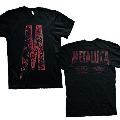 Album Text Official Metallica Men/'s Black T-Shirt