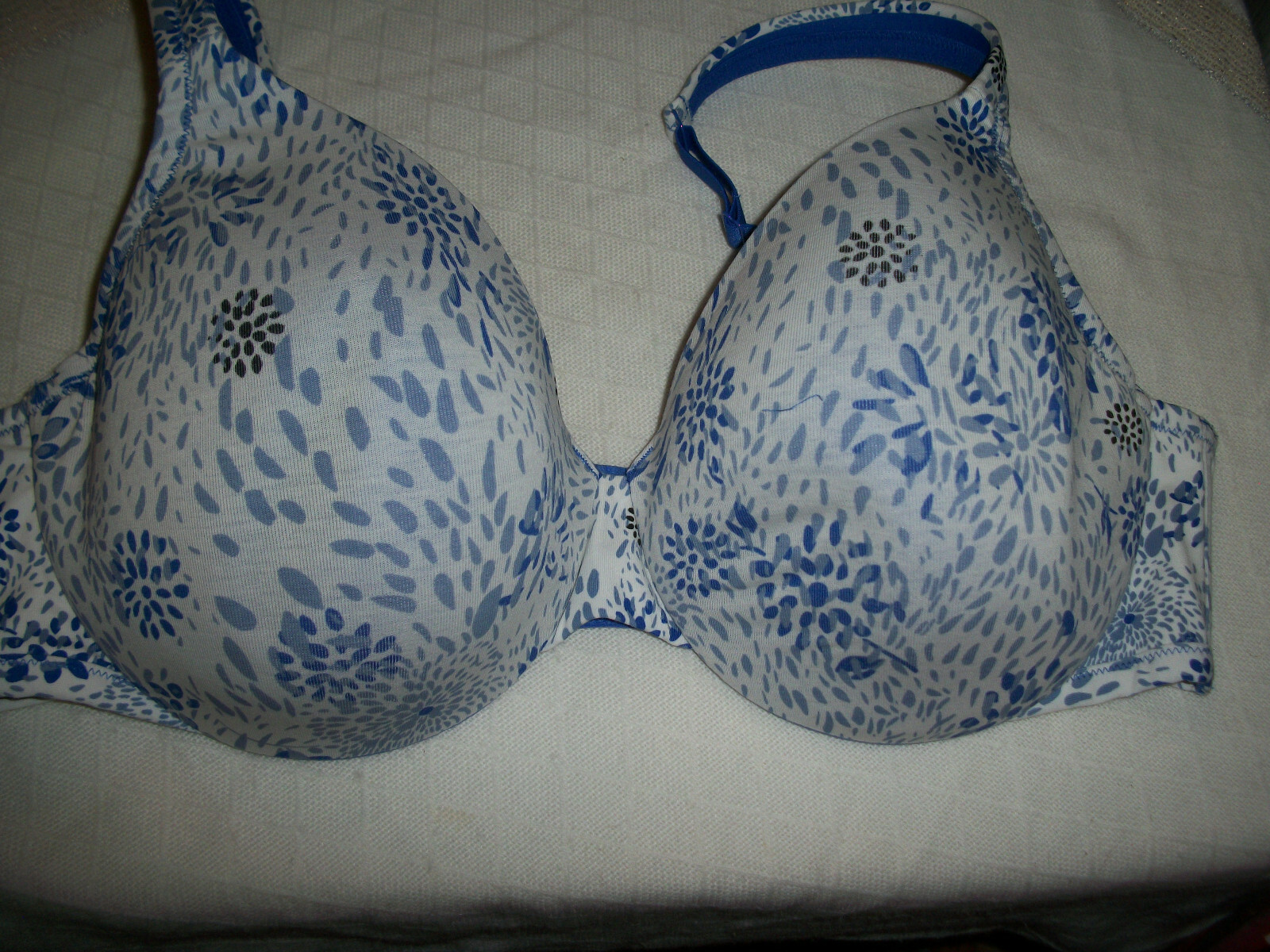 COMFORT CHOICE UNDERWIRE BRA SIZE 42D STYLE 27-1322-0 BLUE FLORAL COLOR NWOT