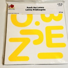 Classroom Bulletin Board Punch Cut Letters Yellow 217Pcs