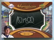 ANDREW MILLER~2007 Sweet Spot Signatures Black Bat Barrel Silver Ink AUTO #7/10