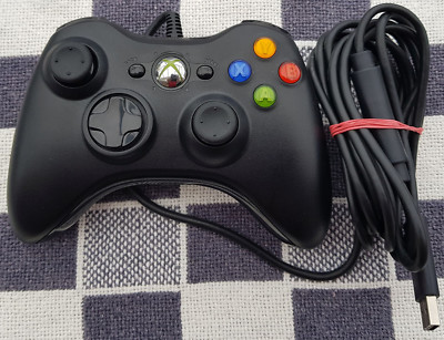 Xbox 360 Controller schwarz (Original Microsoft) mit Kabel   gebraucht OK