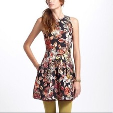 Vestido Anthropologie Leifsdottir Mujer Talla 2 Adelita Metálico Floral