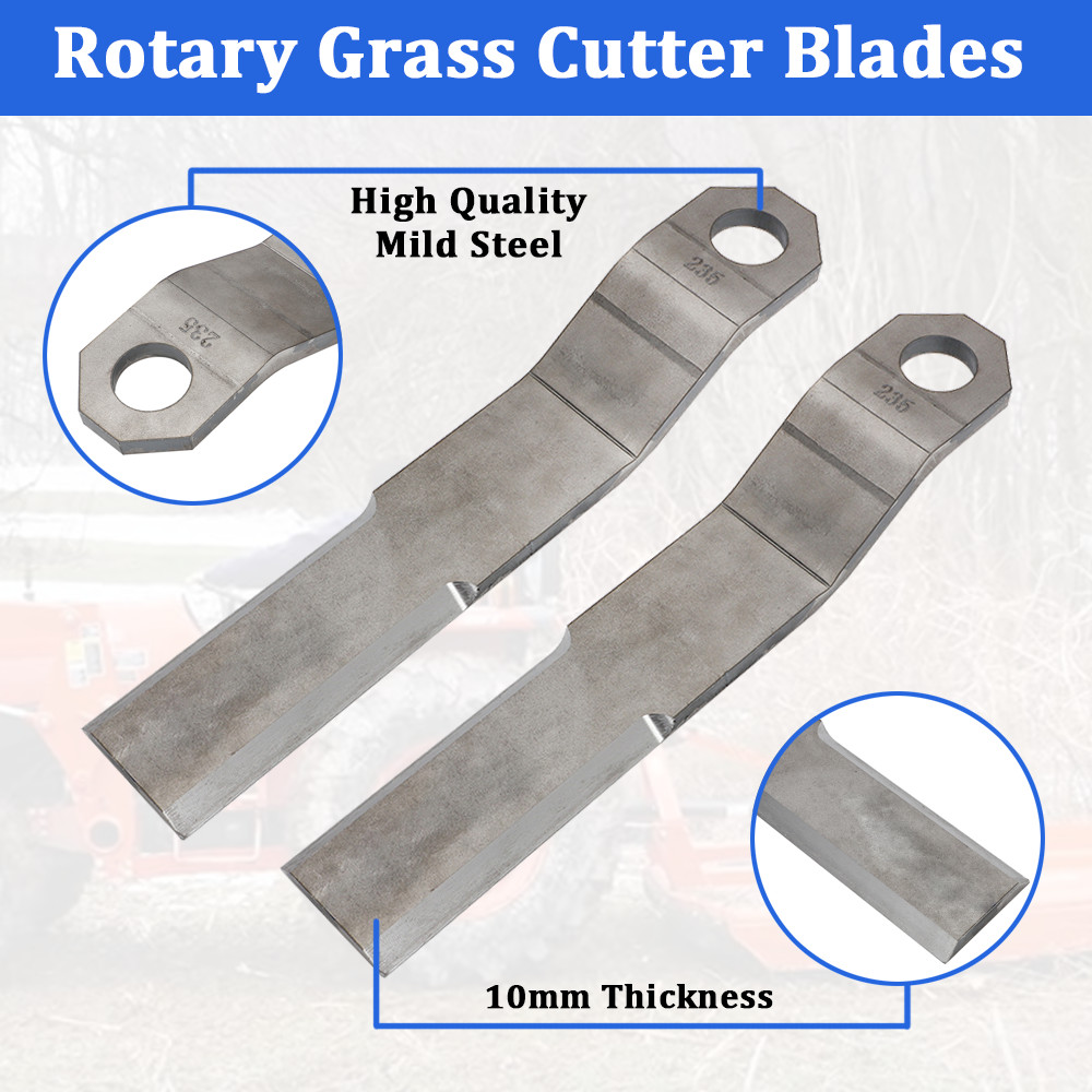 10mm Thick Rotary Grass Cutter Blades Pair For Mower King Skidsteer Brush Hog US