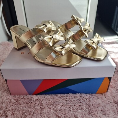 Katy Perry The Tooliped Bow Sandal Gold Shoes BRAND NEW size - Main Image