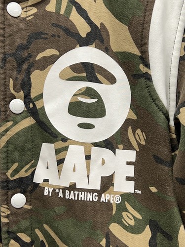 AAPE By A Bathing Ape Reversible Camouflage Maroon Hooded Jacket 175 92A Large L - Picture 7 of 17