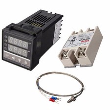 PID REX-C100 Temperature Controller SSR 40DA K Thermocouple Heat Sink Kit