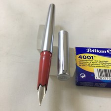 Waterman Chrome matt FP Red grip Steel M+conveter+6 Cart Exc. France