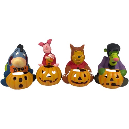 Rare Disney Direct Winnie the Pooh Halloween Piglet Eeyore Tigger Tea Lite Set - Picture 2 of 18