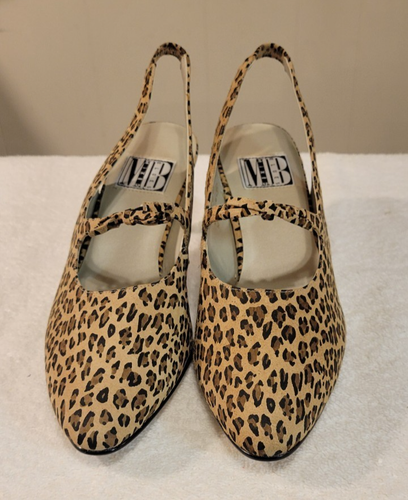 Gemischte Blautöne Damen Slingback Leopardenmuster Pumps Größe 8 Medium neu im Karton - Bild 3 von 5