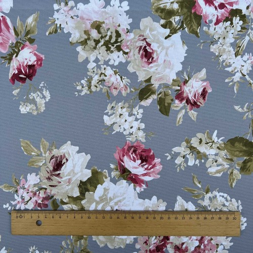 English Rose Digital Print Outdoor Water UV Resistant PU Coated Canvas Fabric - Picture 11 of 16