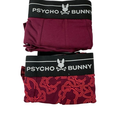 Psycho Bunny Large 2 Pack Stretch Cotton Modal Boxer Briefs Crimson Color NWT - Picture 2 of 10