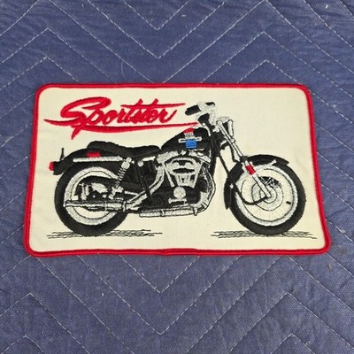 NOS Large 8 1/2'' Harley Davidson Sportster Patch Black Motorcycle Jacket Red
