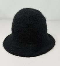 Nordstrom Vintage Hat Cloche Black Fitted Womens Wool Blend Made in Italy