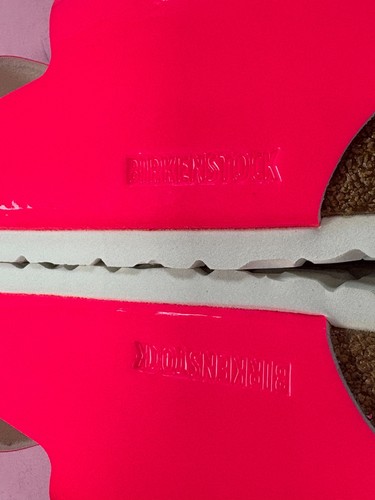 NEW-Birkenstock Flor Women-Patent Neon Pink/White- NWT Size EU Size 37 us-6.5 - Picture 9 of 10